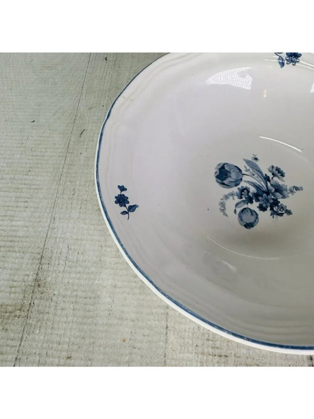 Brick Oven JARDIN BLEU White Blue Flower Stoneware  7 1/8